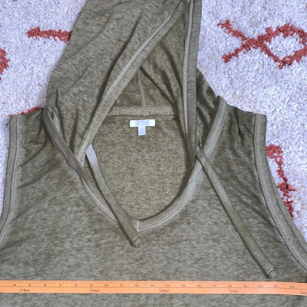 Abound- XL- Hooded Sweatshirt Vest W/ Kangaroo 🦘 Pocket- Acid Wash Olive Green - Picture 5 of 8